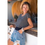 Fame Game Striped Top