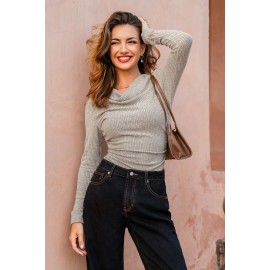 Feeling Feisty Grey Knit Top