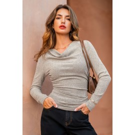 Feeling Feisty Grey Knit Top