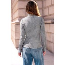 Friday Night Grey Ribbed Thermal Top