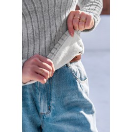Friday Night Grey Ribbed Thermal Top