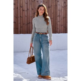 Friday Night Grey Ribbed Thermal Top