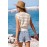Golden Stripe White Sleeveless Knit Vest